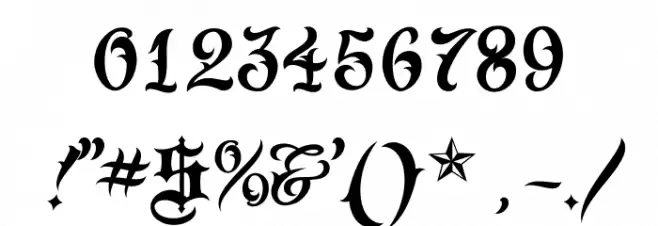 VTCTattooScriptTwo Font OTHER CHARS