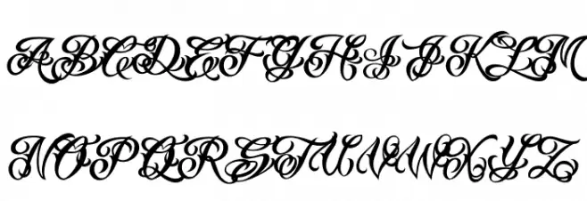 VTCTattooScriptTwo फ़ॉन्ट अपरकेस