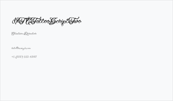 VTCTattooScriptTwo Business Card