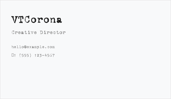 VTCorona Business Card