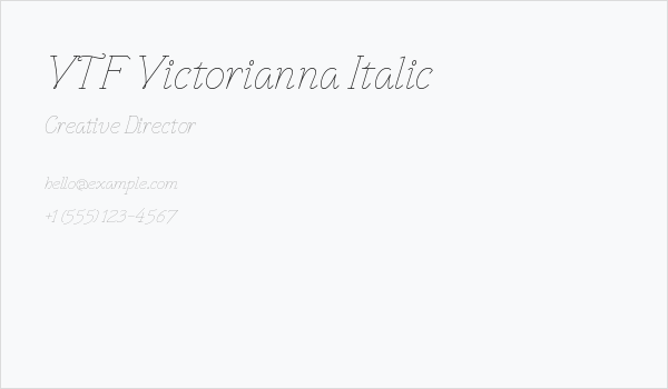VTF Victorianna Italic Business Card