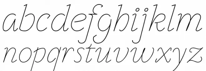 VTF Victorianna Italic फ़ॉन्ट लोअरकेस