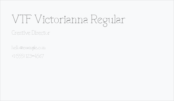 VTF Victorianna Regular Business Card