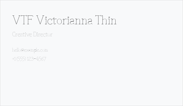 VTF Victorianna Thin Business Card