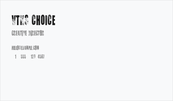 VTKS CHOICE Business Card