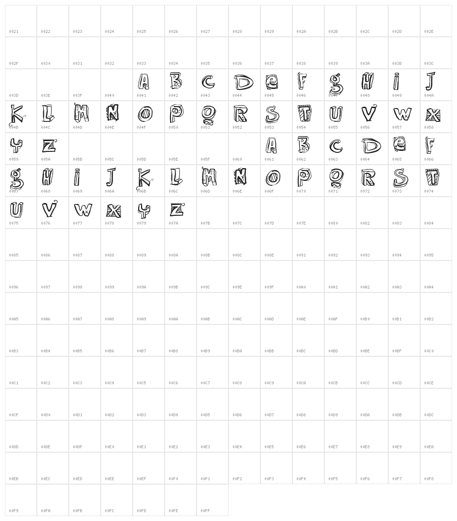 VTKS EASY WAY Character Map