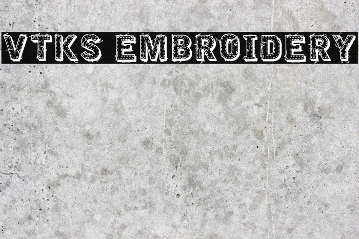 VTKS EMBROIDERY Font examples