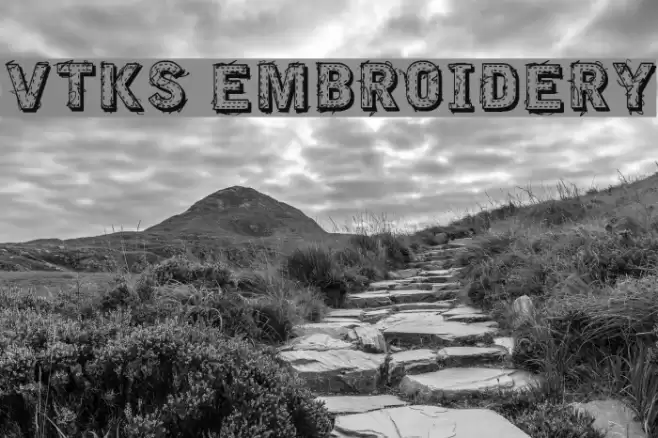 VTKS EMBROIDERY Font examples