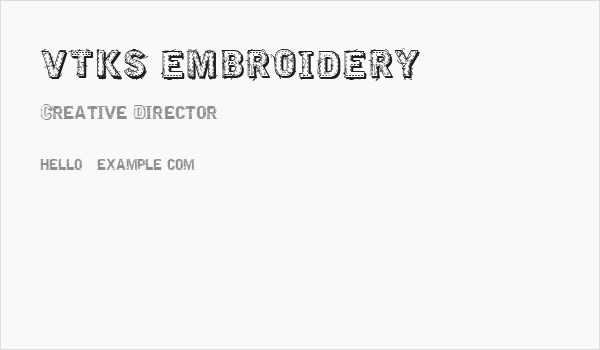 VTKS EMBROIDERY Business Card