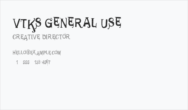 VTKS GENERAL USE Business Card