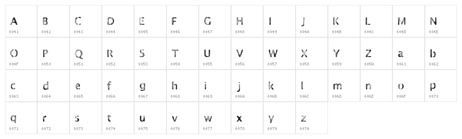 VTKS LAUNDRY Character Map