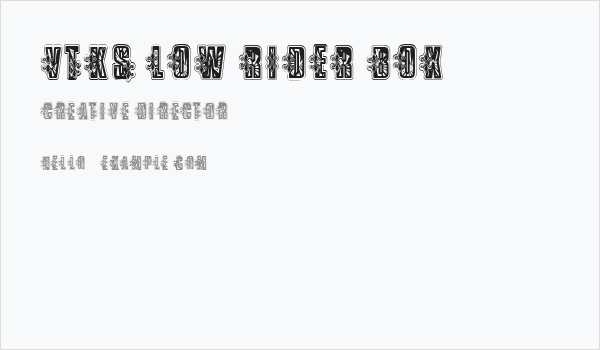 VTKS Low Rider Box Business Card