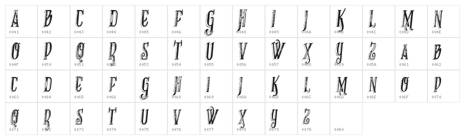 VTKS RECOVER MB 1 Character Map