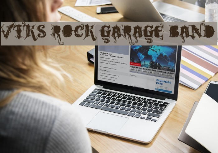 VTKS ROCK GARAGE BAND Font examples