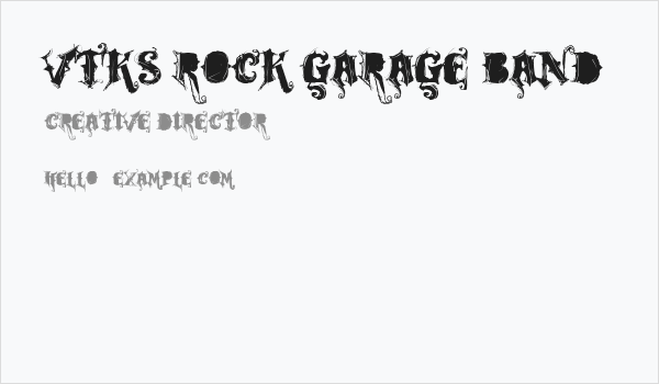 VTKS ROCK GARAGE BAND Business Card