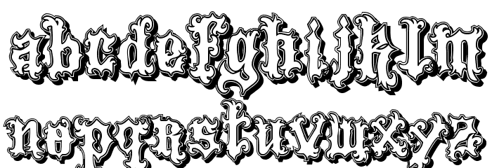 VTKS Tattoo Shadow Font LOWERCASE