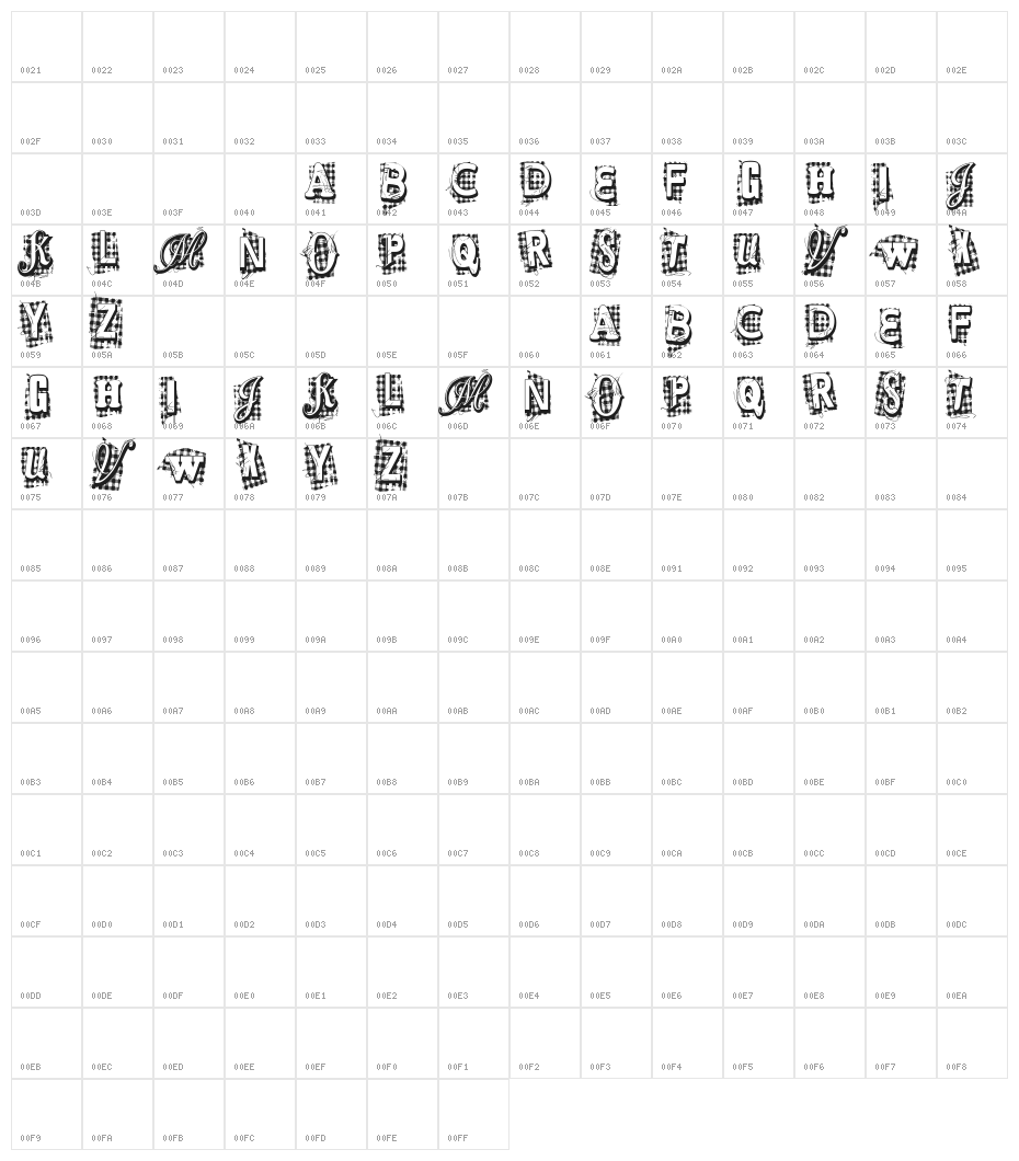 VTKS Xtra Character Map
