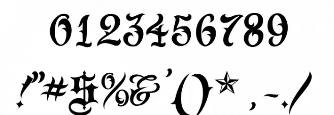Vtc-TattooScriptTwo Font OTHER CHARS