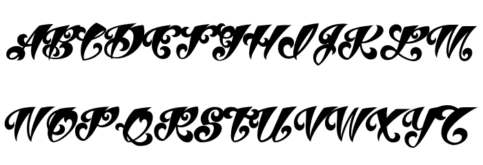VtcTattooScriptThree フォント 大文字