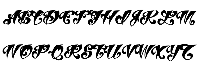 VtcTattooScriptThree フォント 大文字