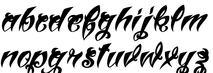 VtcTattooScriptThree Font LOWERCASE