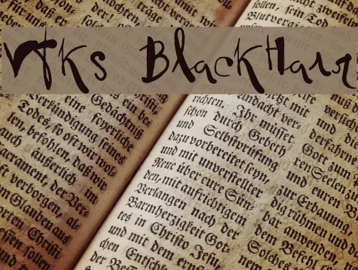 Vtks BlackHair Font examples