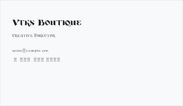 Vtks Boutique Business Card