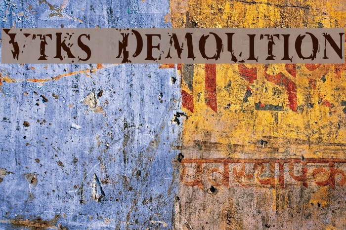 Vtks Demolition Font examples