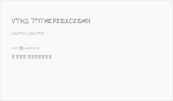 Vtks TotalFlexClean Business Card