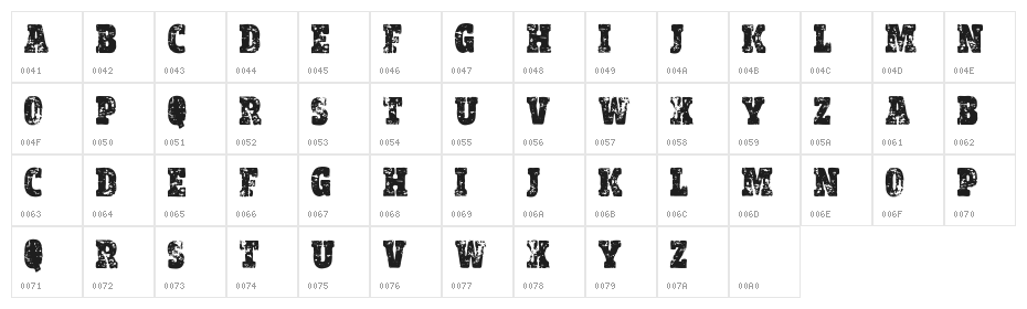 vtks Bold&Cool Character Map