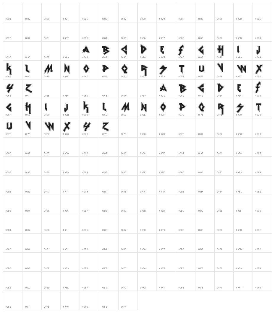 vtks Rude Metal shadow Character Map