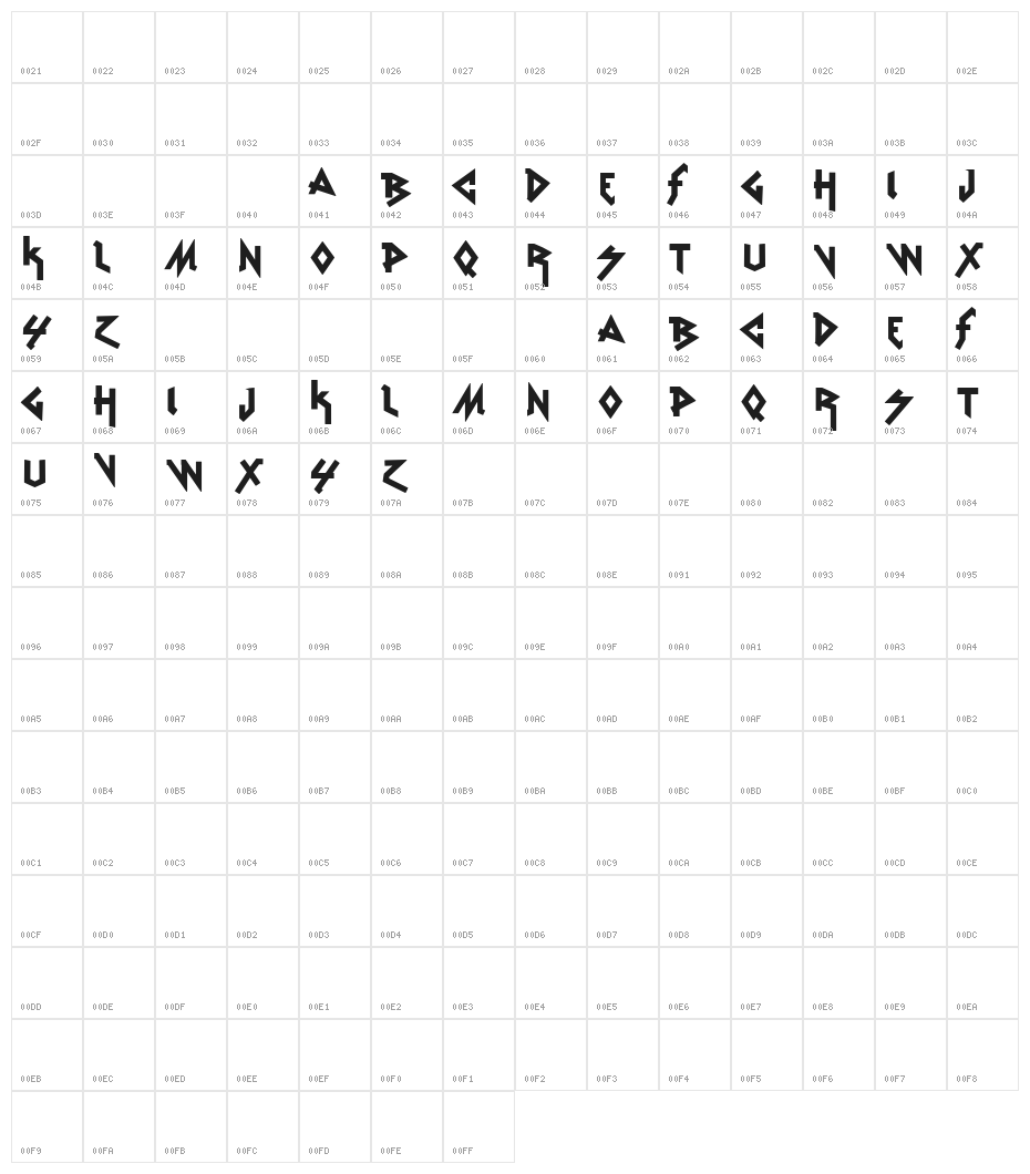 vtks Rude Metal Character Map