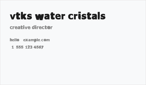vtks Water cristals Business Card
