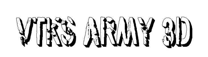 vtks army 3d Font