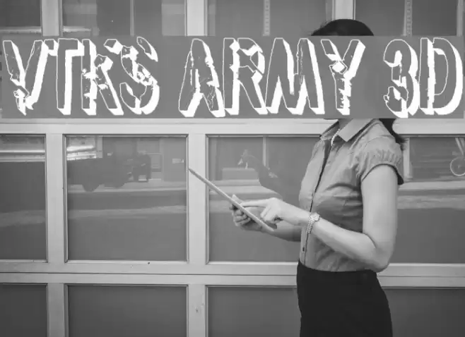 vtks army 3d Font examples