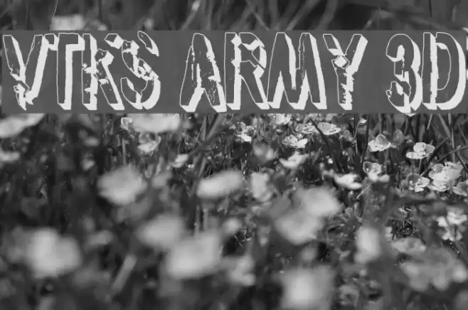 vtks army 3d Font examples