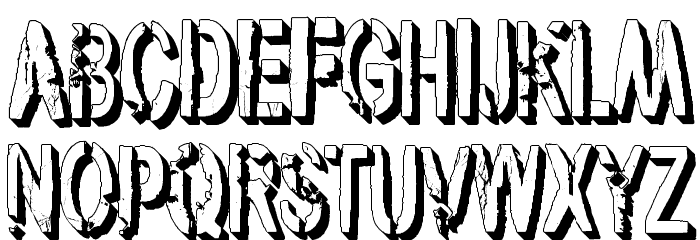 vtks army 3d Font LOWERCASE