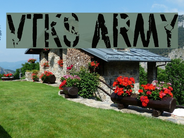 vtks army Font examples