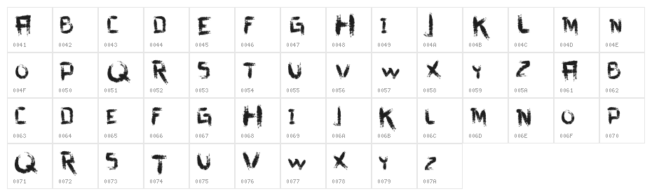 vtks dirty letters Character Map