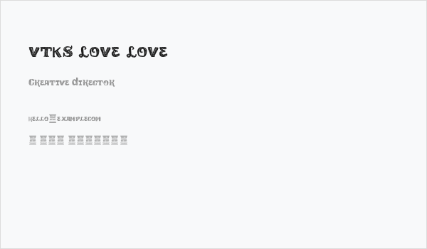 vtks love love Business Card