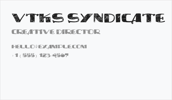 vtks syndicate Business Card