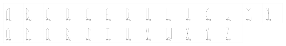 Vue Semi-condensed Light Character Map