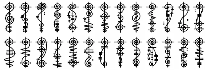 Vulcan Script Fuentes MAYÚSCULAS