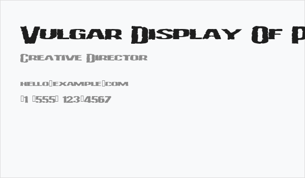 Vulgar Display Of Power Business Card