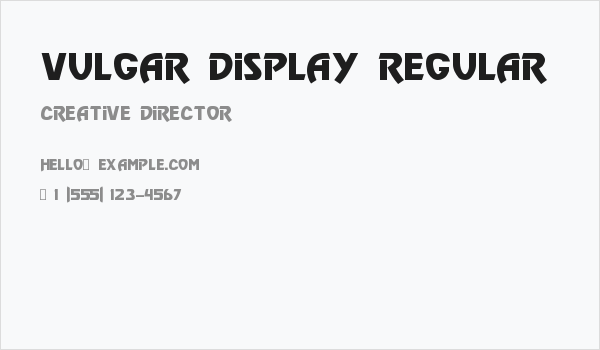 Vulgar Display Regular Business Card