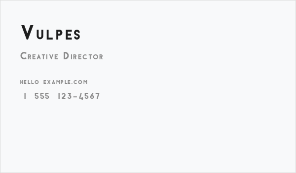 Vulpes Business Card