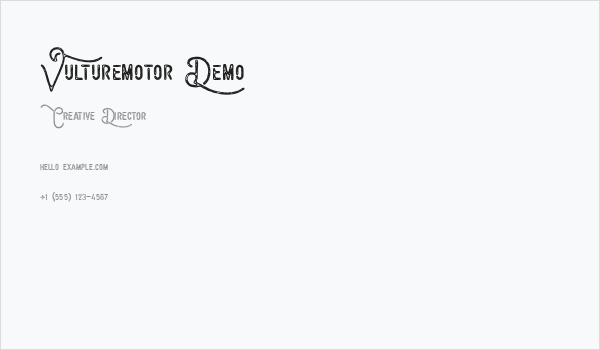 Vulturemotor Demo Business Card