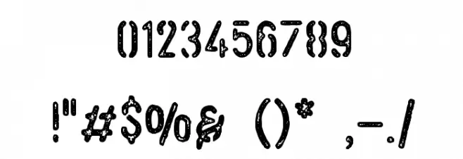VulturemotorDemo Font OTHER CHARS