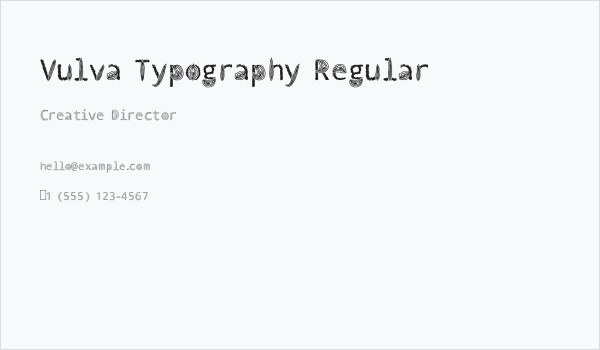 Vulva Typography Regular Business Card