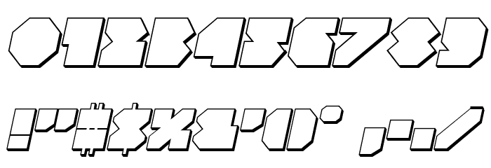VX Rocket 3D Italic Font OTHER CHARS